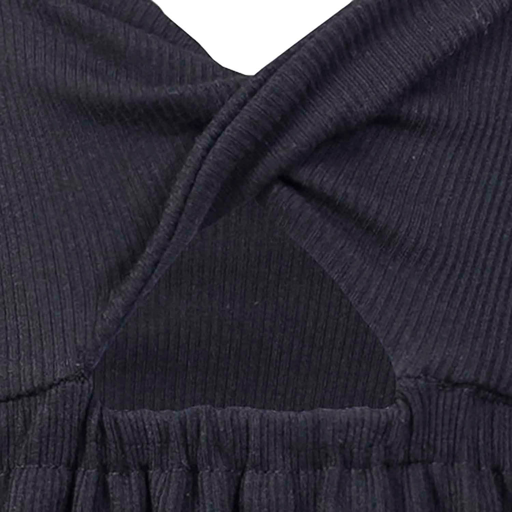 Girls' Black Dress with Straps