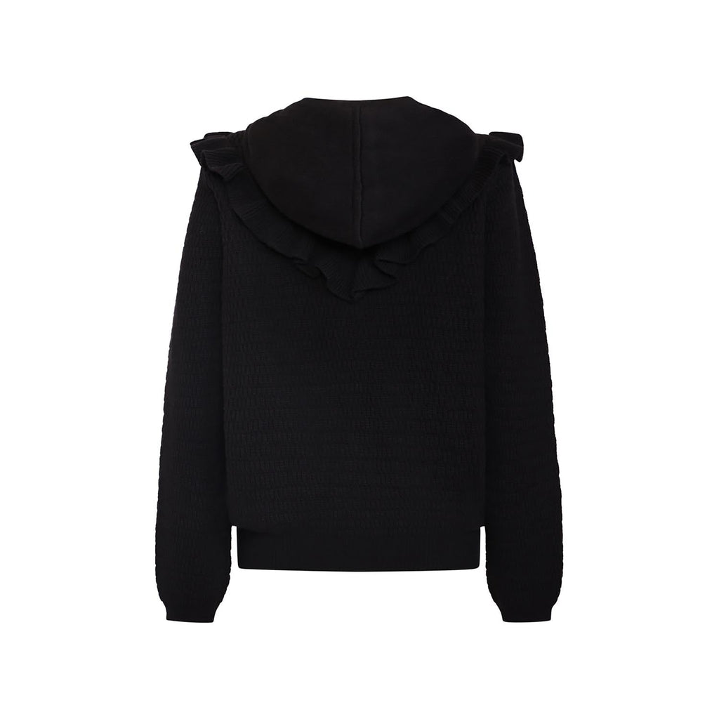 Knitted Kids Hoodie in Black