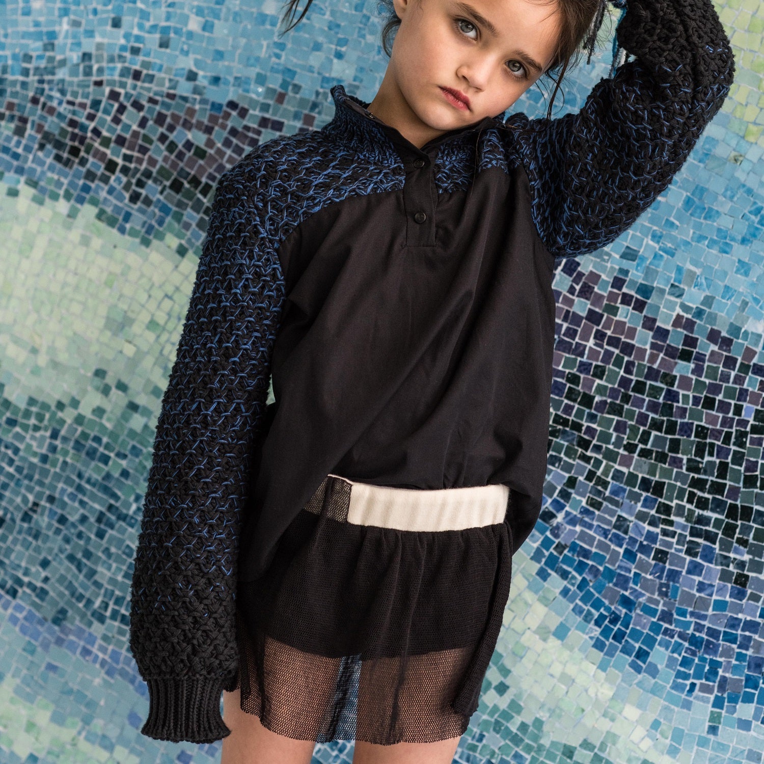 Black Velvet Bloomers with Tulle for Girls