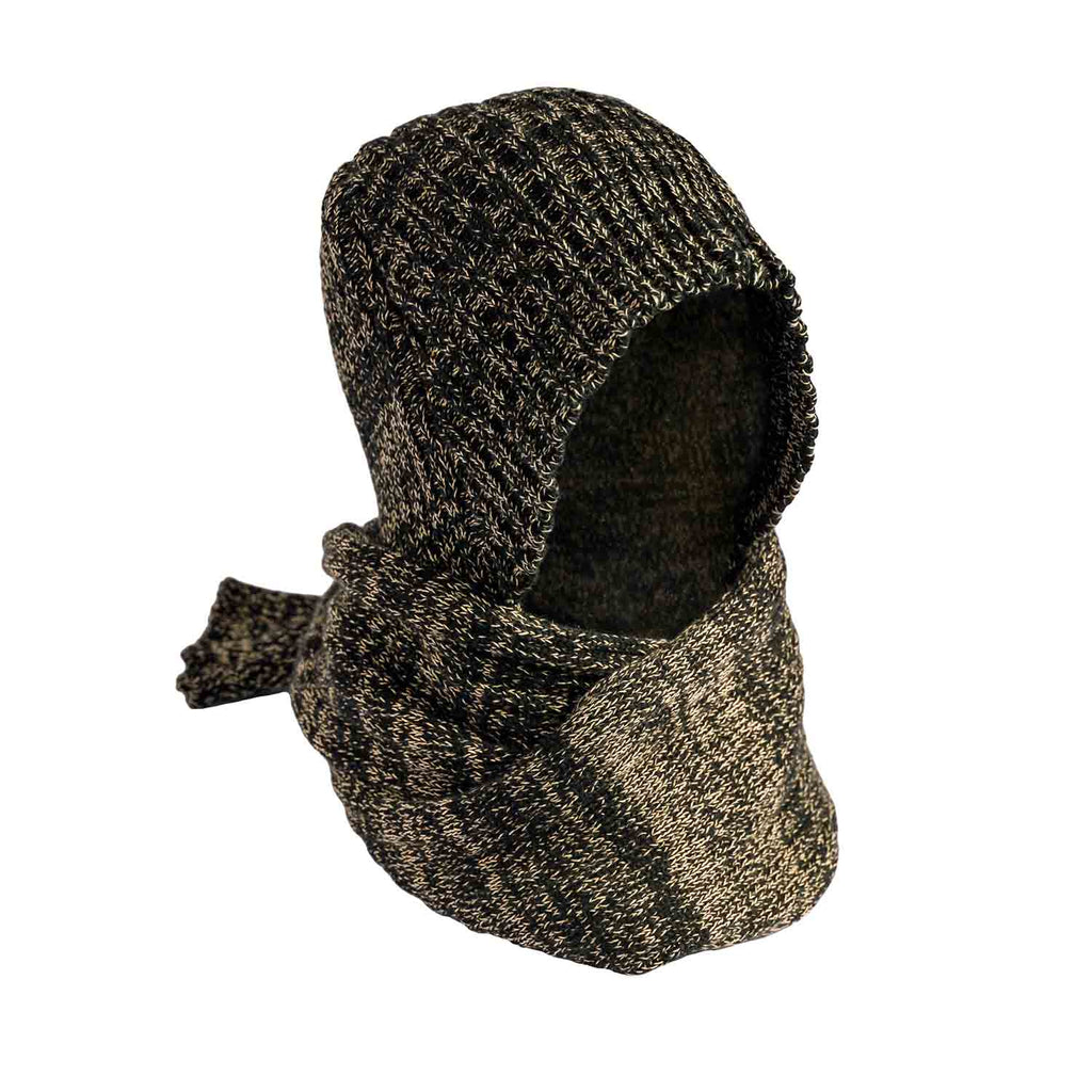 Black and Yellow Knitted Hat-Scarf