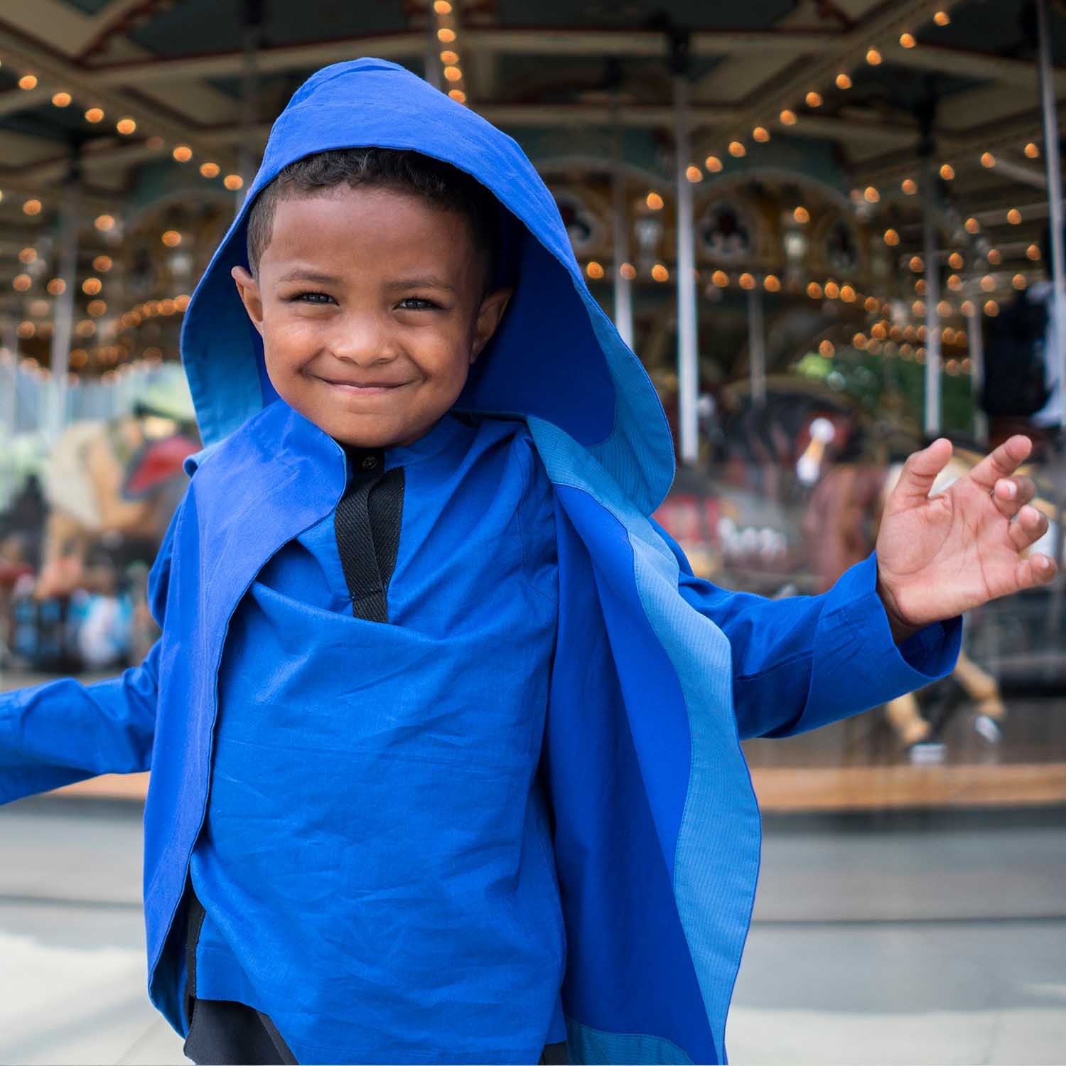 Royal Blue Beach Cardigan with Hood