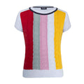 Blue Short Sleeve Cable Knit Top