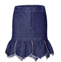 Girls Denim Mini Skirt with Flower Petals