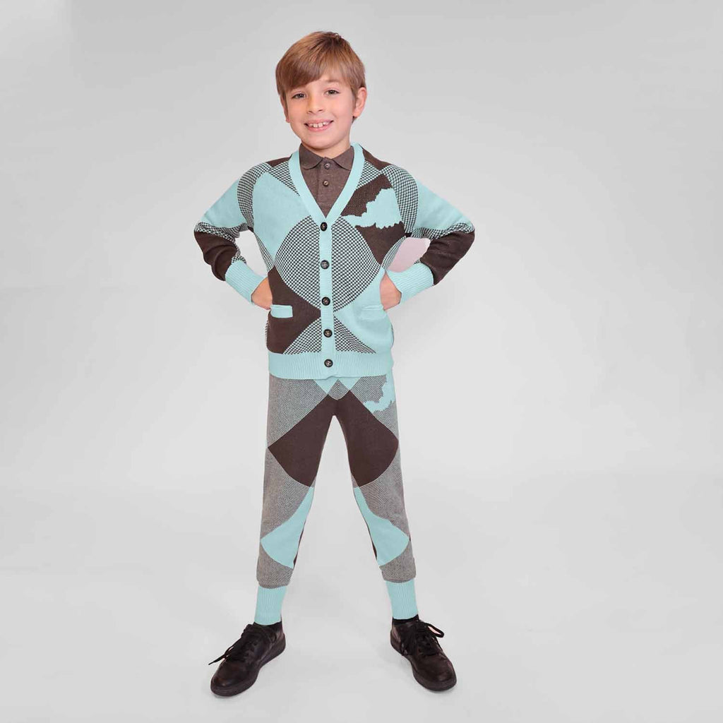 Kids Chestnut and Mint Knit Pants