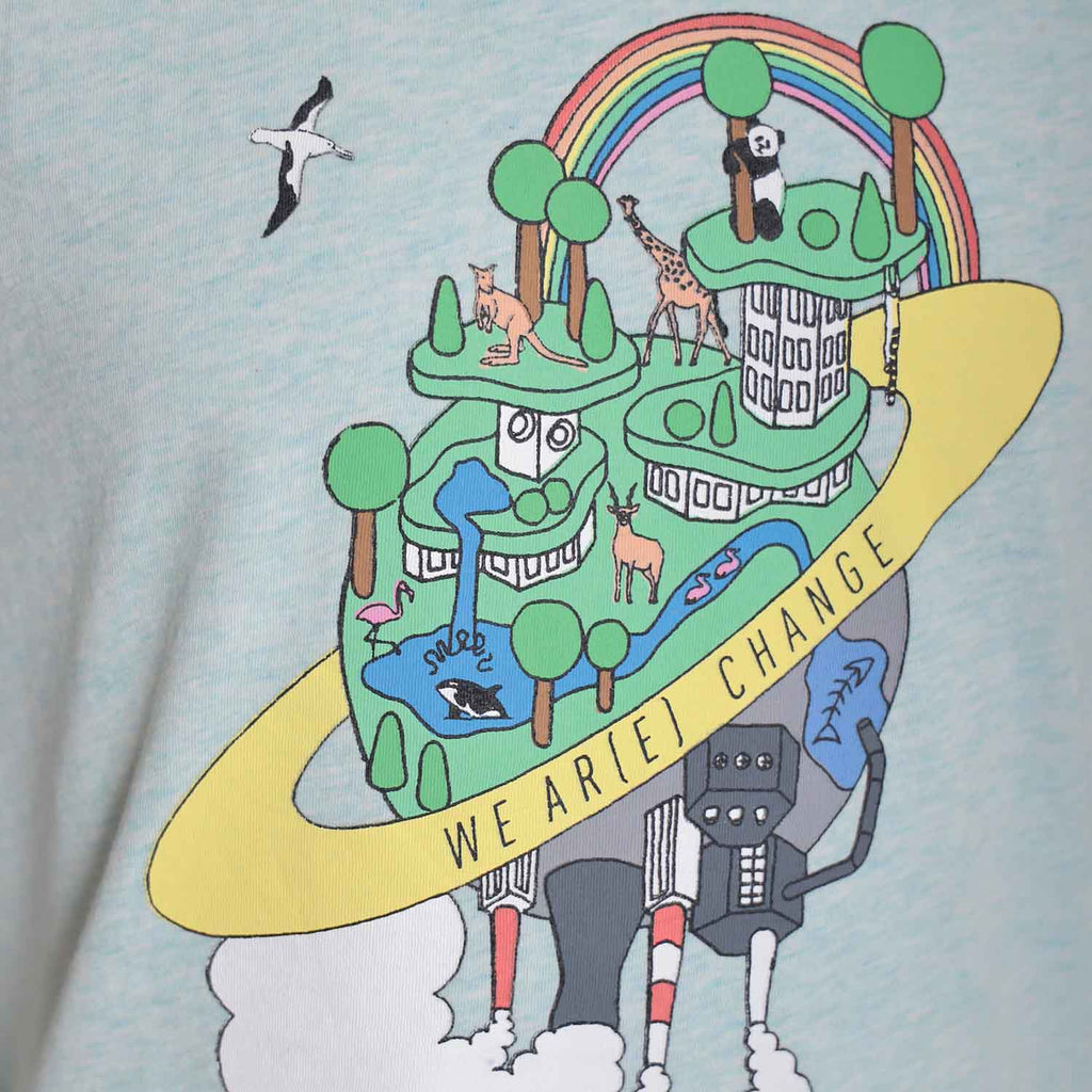 Earth Day T Shirt for Kids in Mint Green