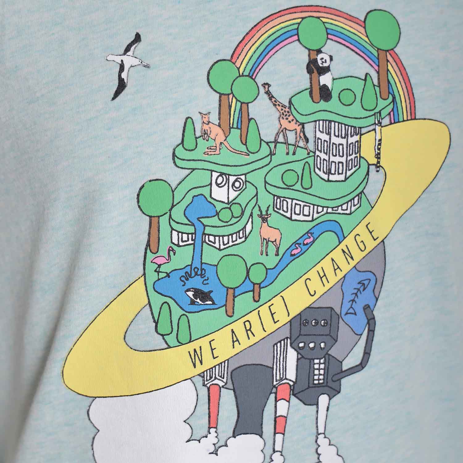 Earth Day T Shirt for Kids in Mint Green