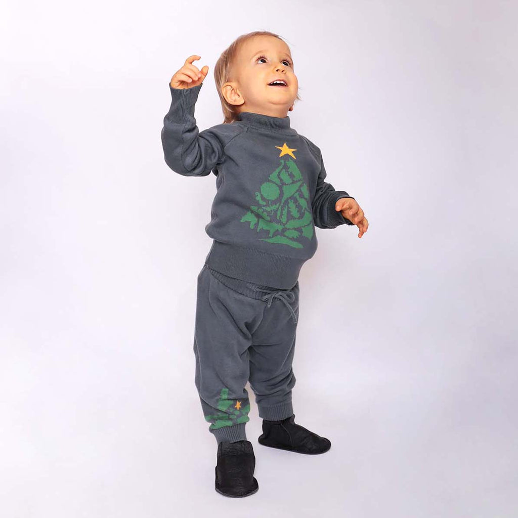 Grey Baby Boy Christmas Sweater