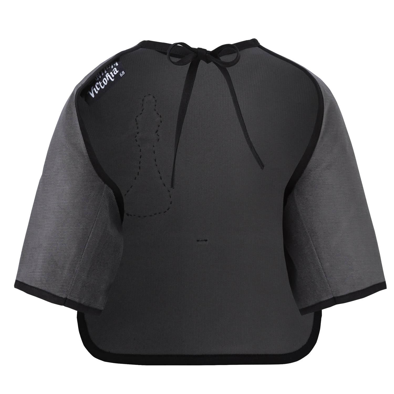 Grey Corduroy Bib with Sleeves