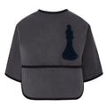 Grey Corduroy Bib with Sleeves