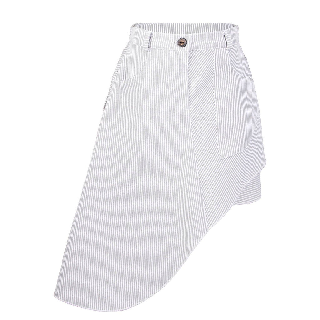 Girls Asymetrical Skirt with Grey Stripes