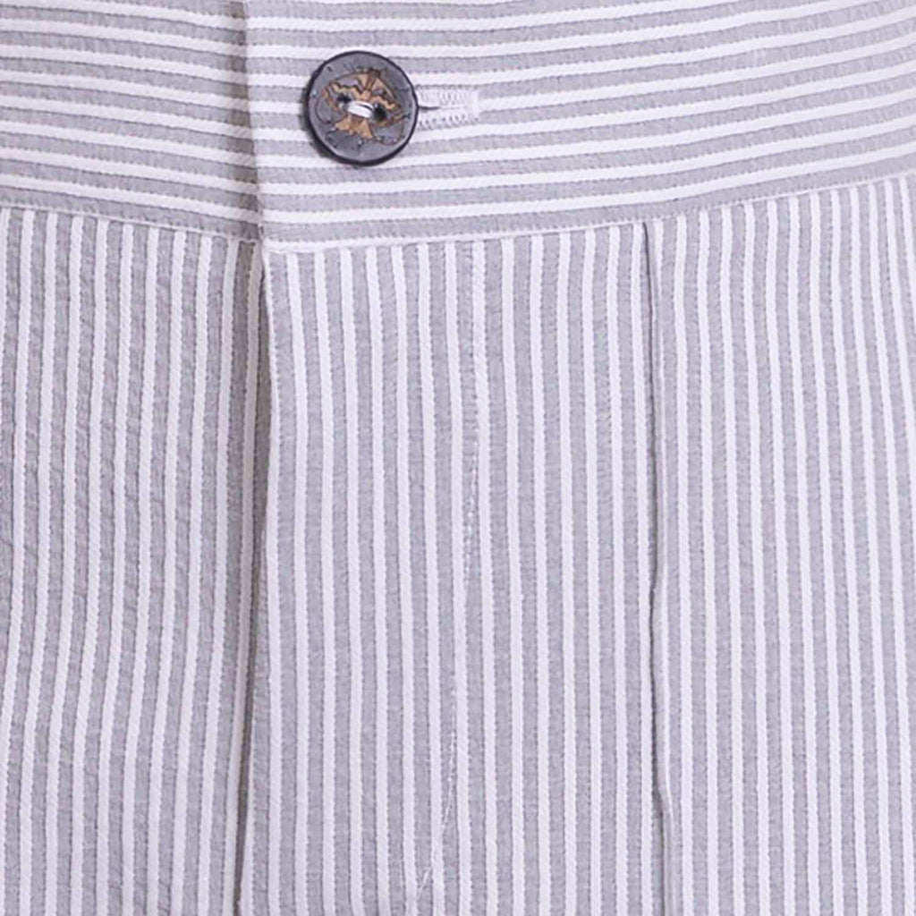 Kids' Grey and white Short Pants with Stripes