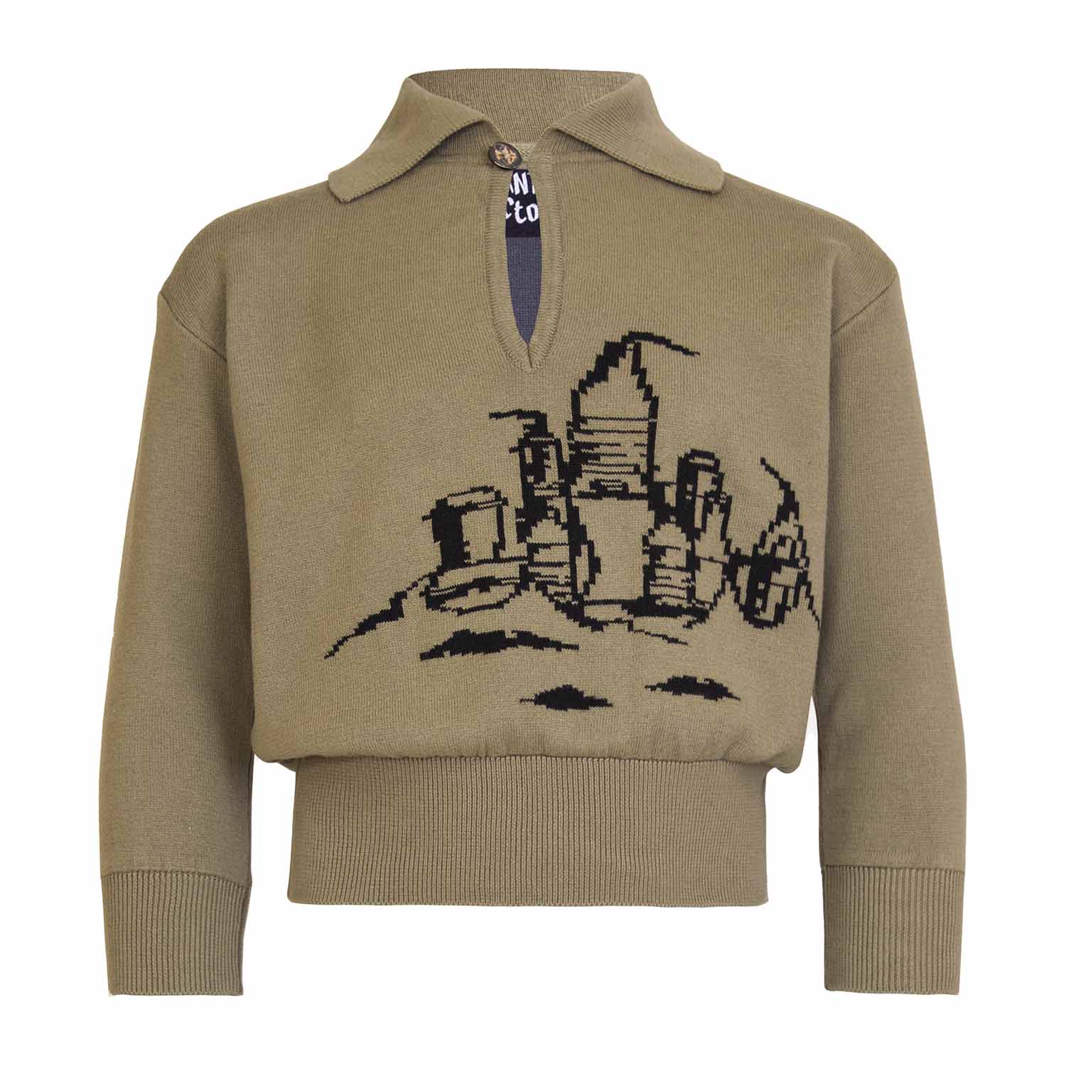 Kids Khaki Sweater with Beach Castle