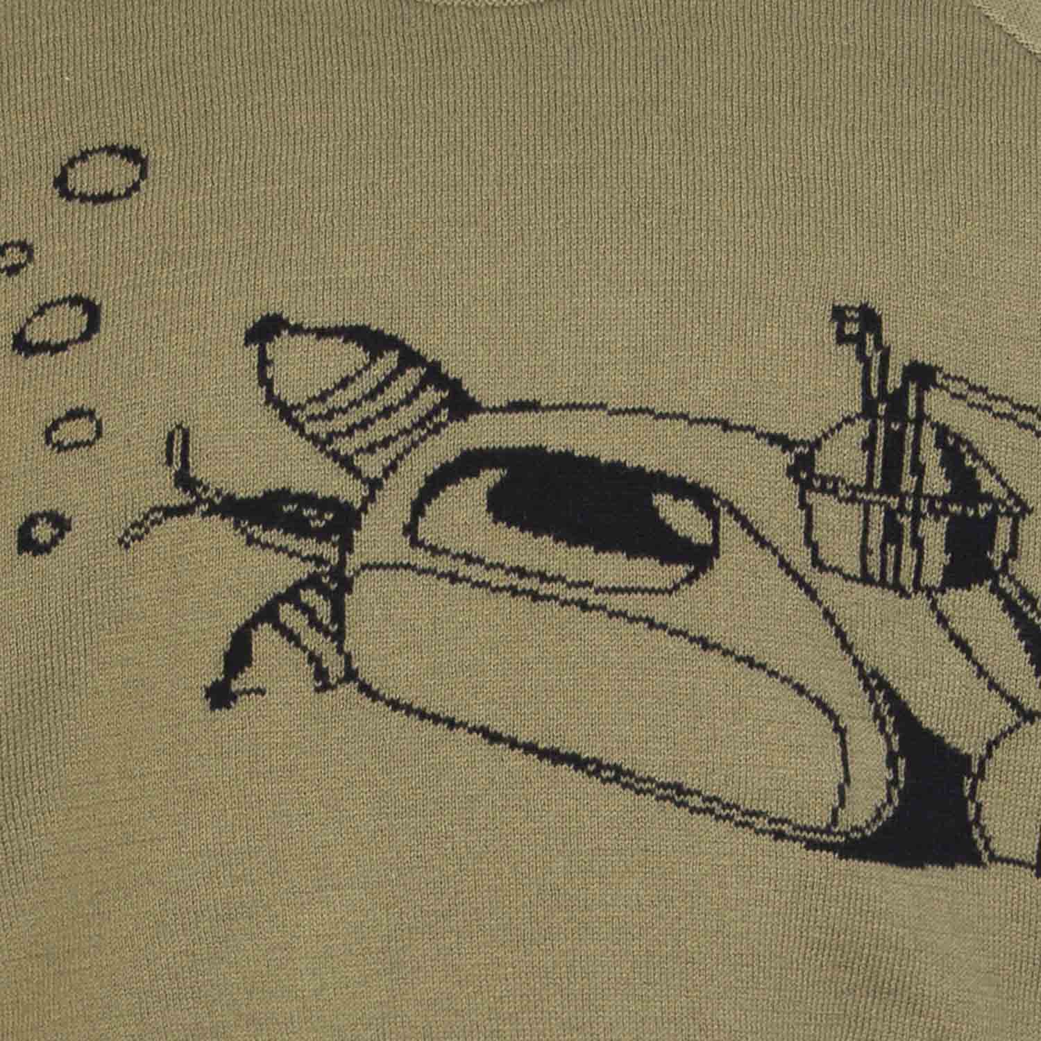 Kids Khaki Knit Top with Submarine