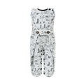 Pleated Baby Jumpsuit  with Vintage  Print