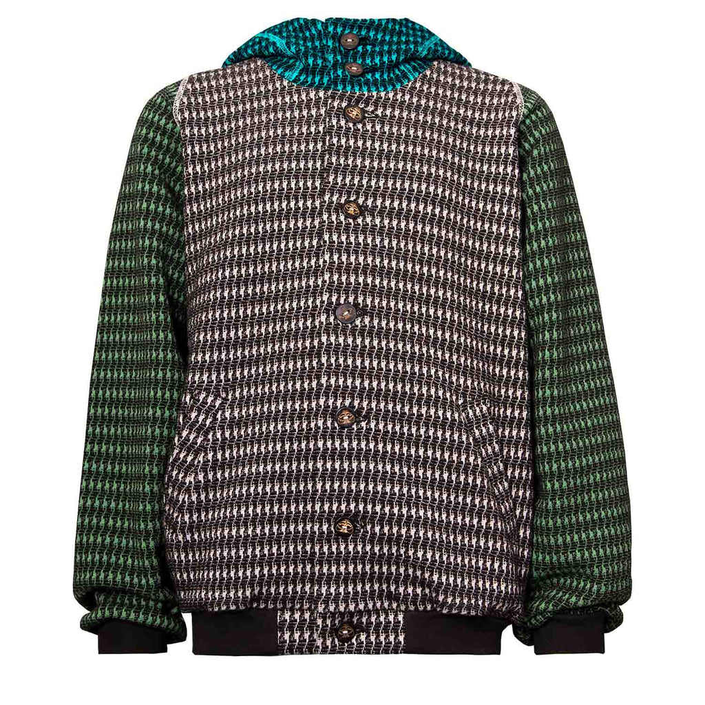 Multicolor Pied-de Poule Hoodie for Kids