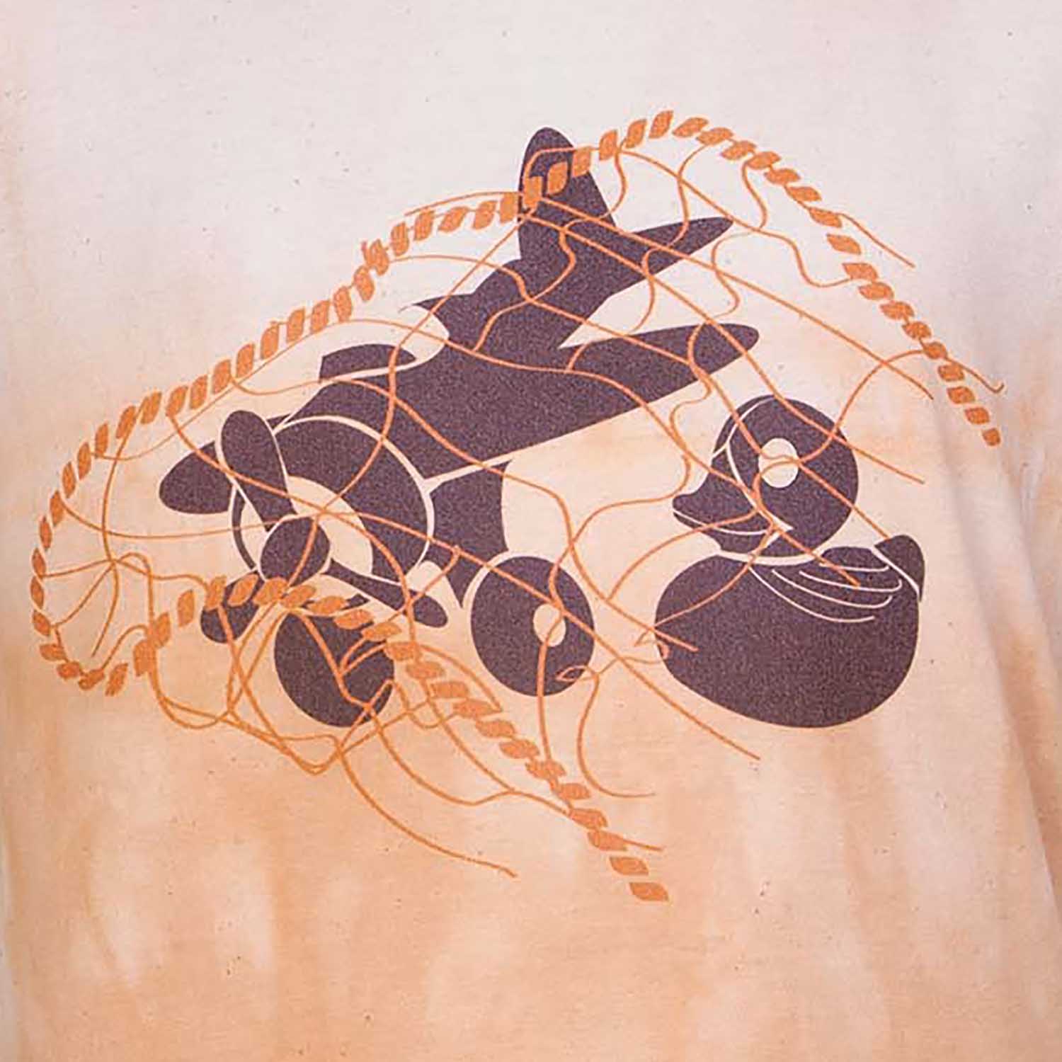 Artisanal T-Shirt Naturally Dyed with Organic Yellow Onion