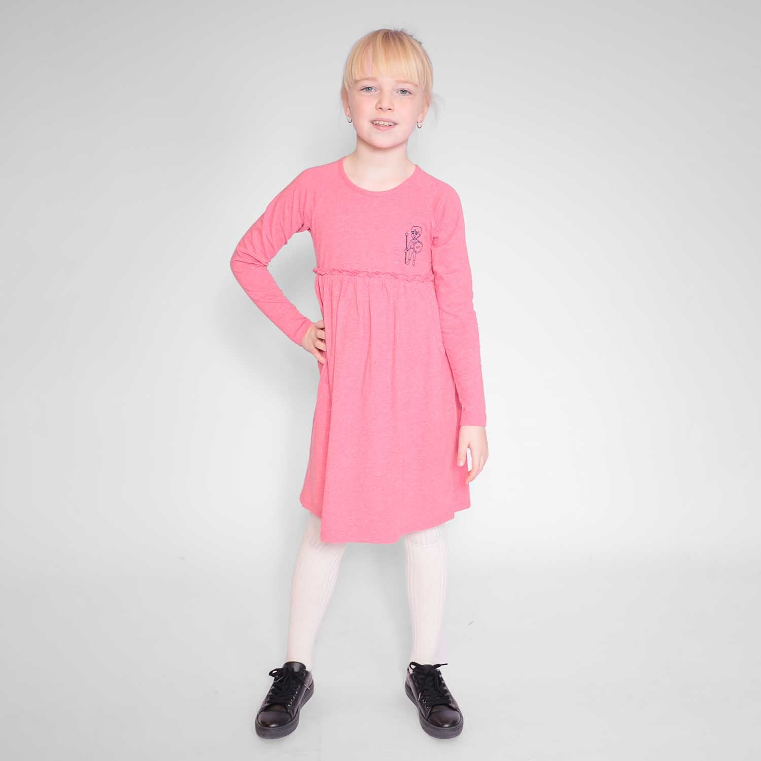 Girls Pink Dress with Embroidery