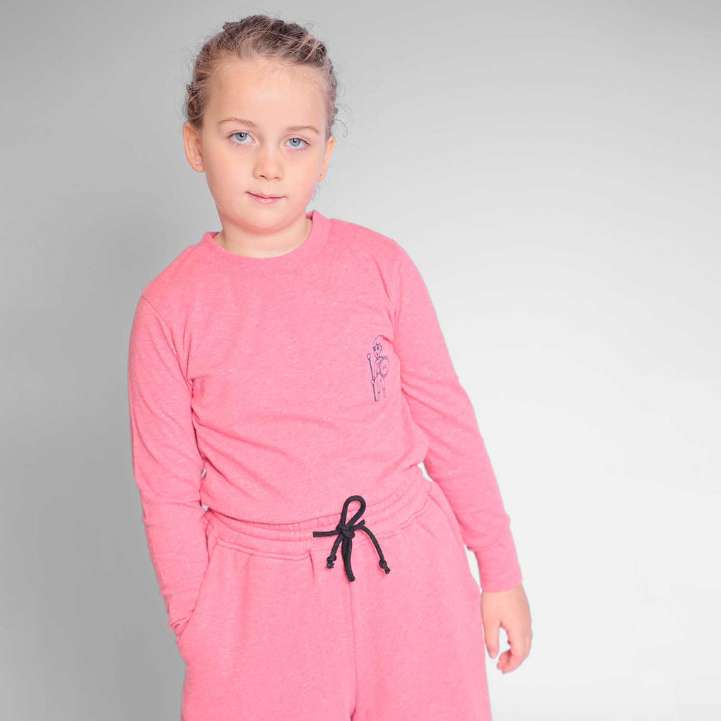 Pink Girls Long Sleeve T-shirt