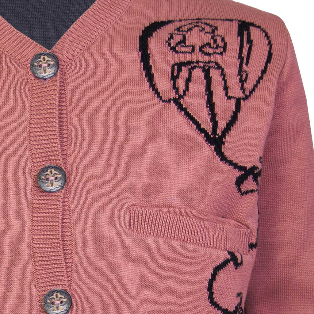 Pink Cardigan for Boys and Girls With Kite