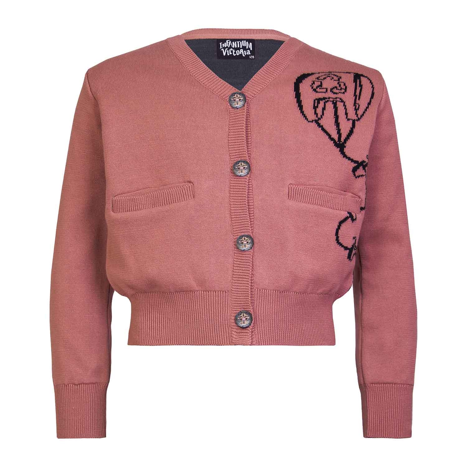 Pink Cardigan for Boys and Girls With Kite