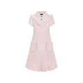 Pink Knit Midi Dress with Yoke