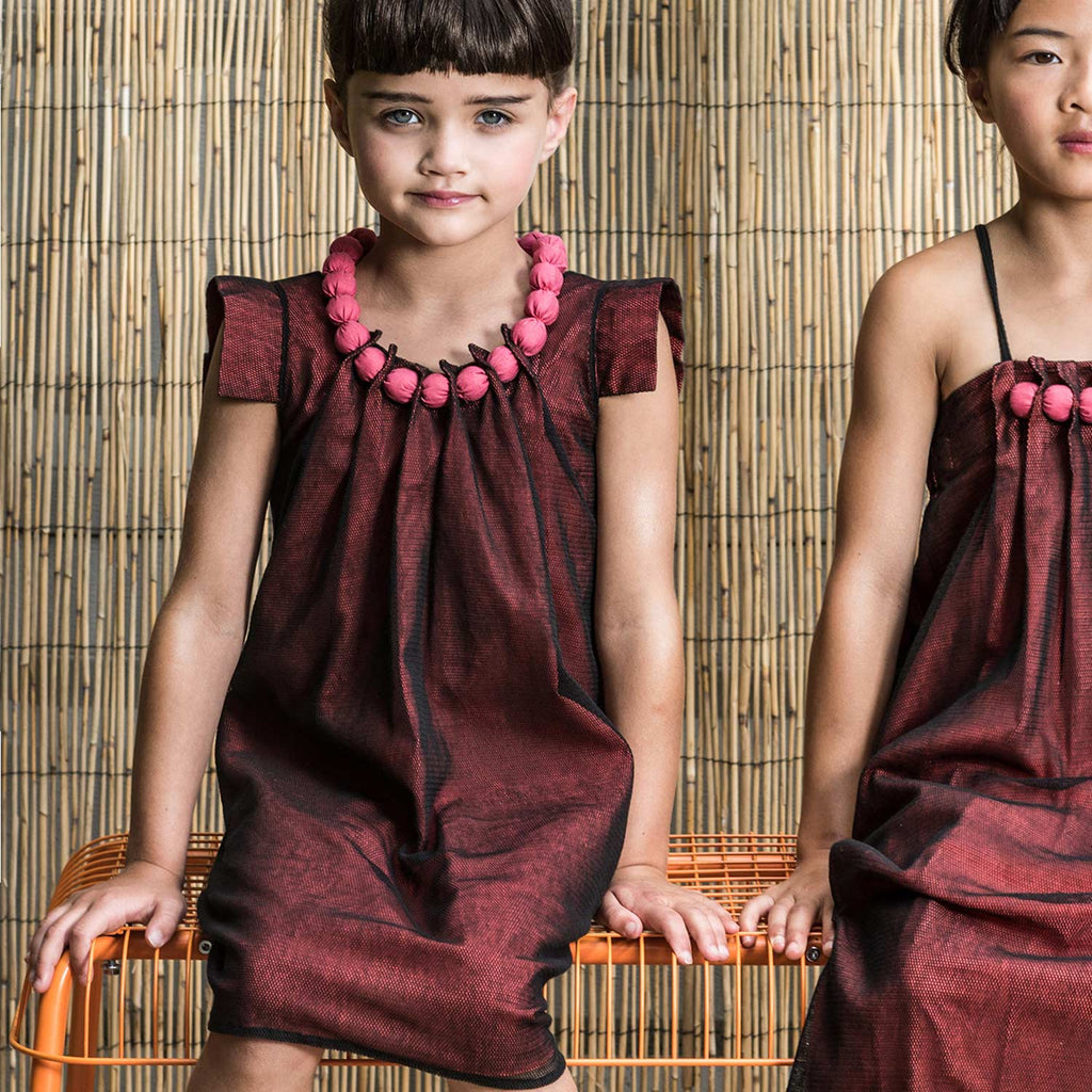 Organic Cotton Girls Tulle Dress in Red