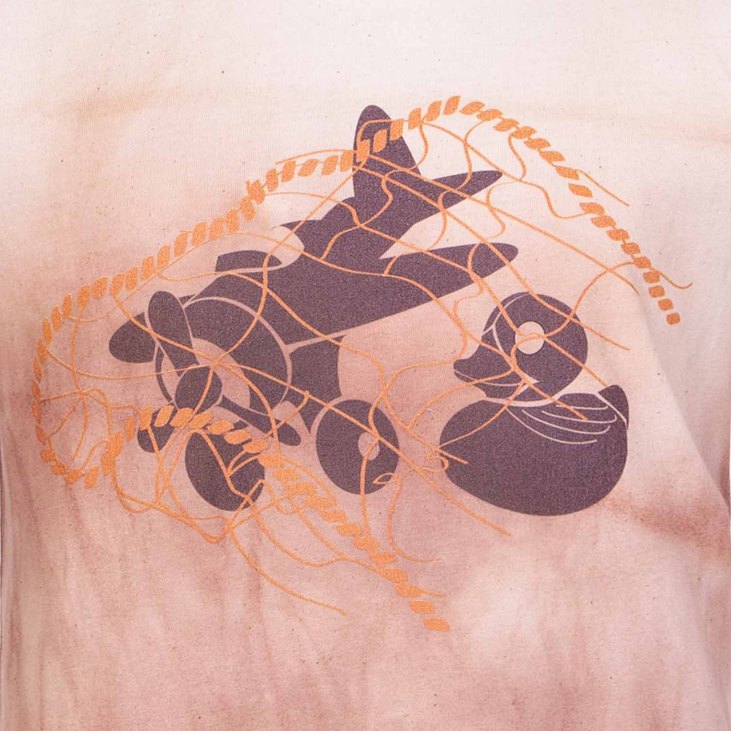 Artisanal T-Shirt Naturally Dyed with Organic Red Onion