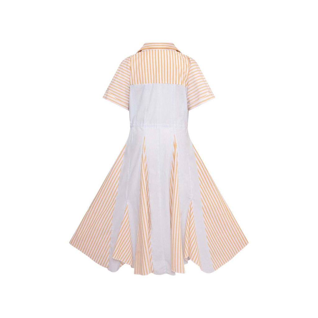 Zero Waste Girls Shirt Dress in Stripes