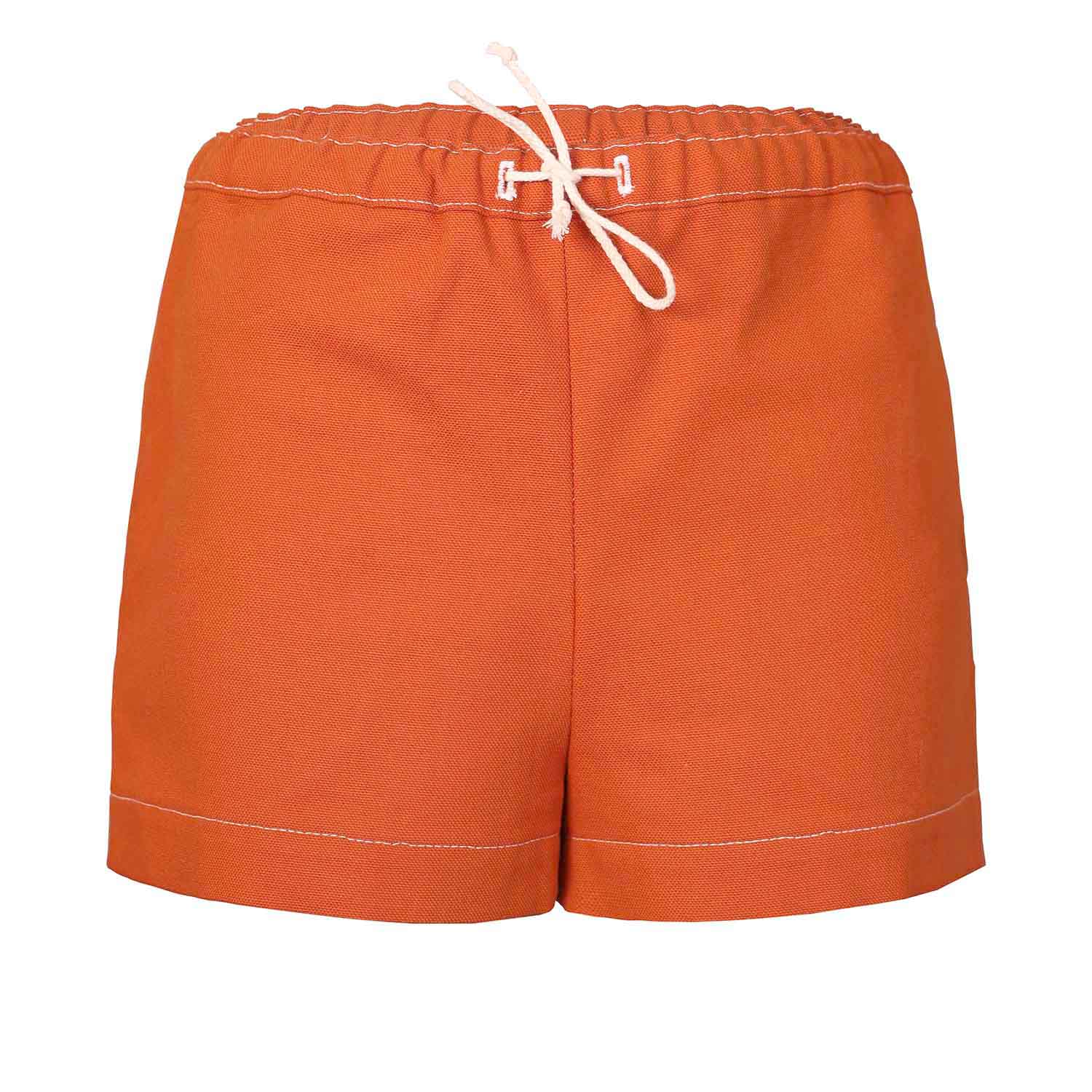 Terracotta Canvas Mini Shorts for Kids