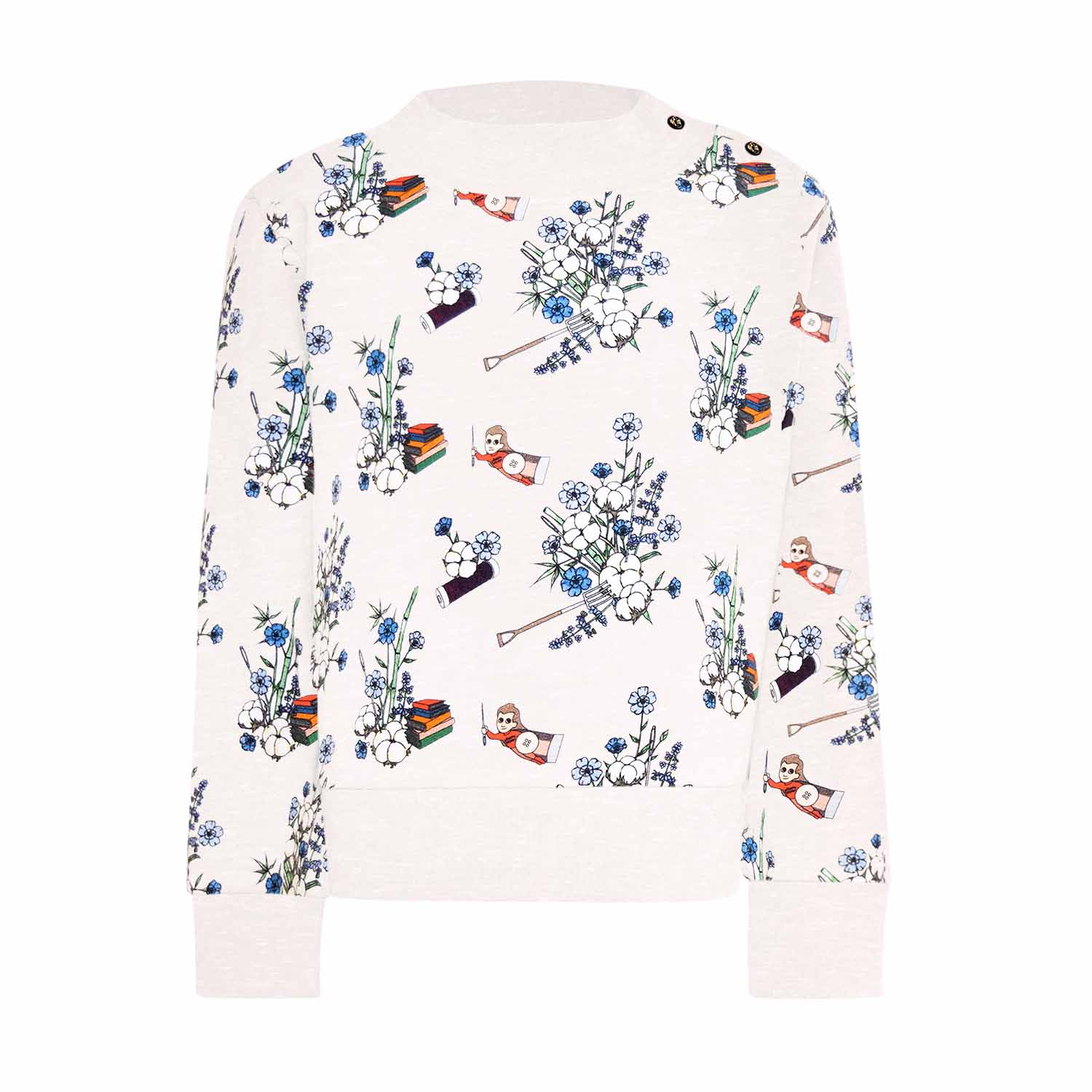 White Floral Kids Sweatshirt