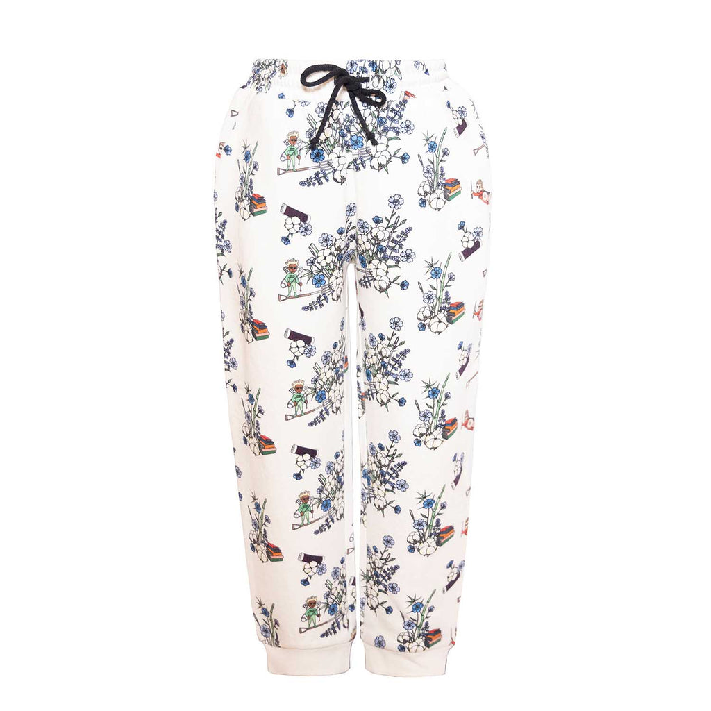 Boys and Girls Sweatpants in White Print