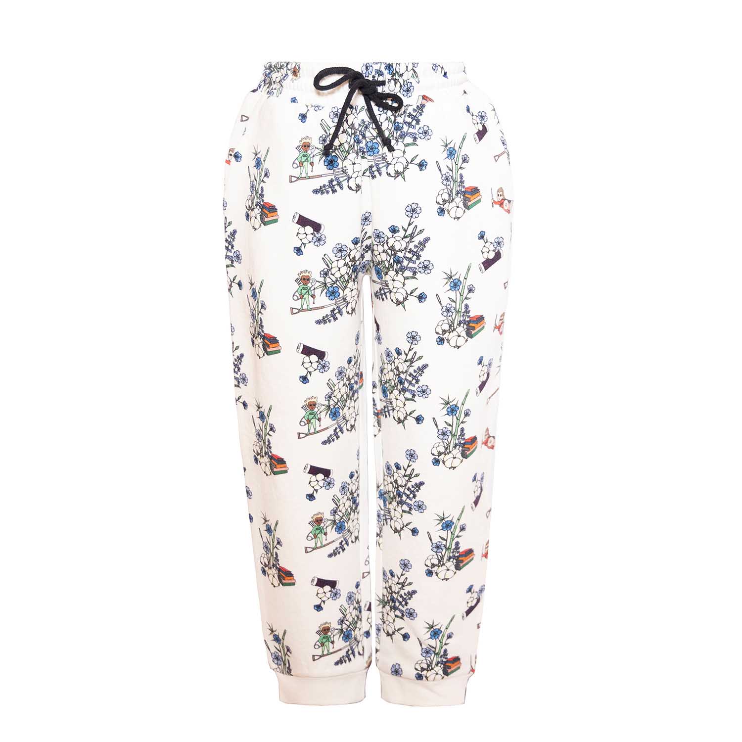 Boys and Girls Sweatpants in White Print