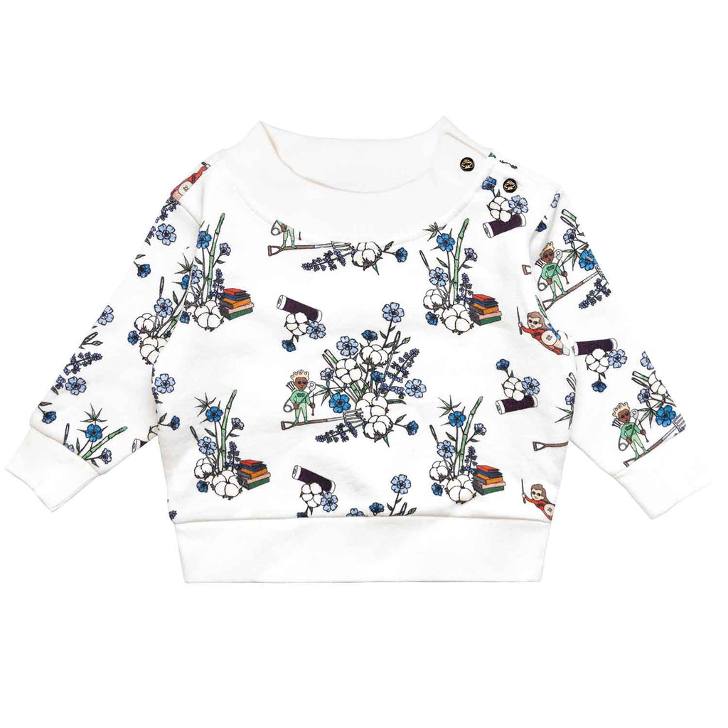 White Floral Baby Sweatshirt