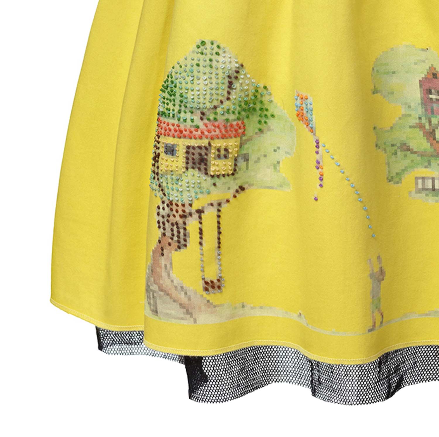 Yellow Embroidered Dress for Girls