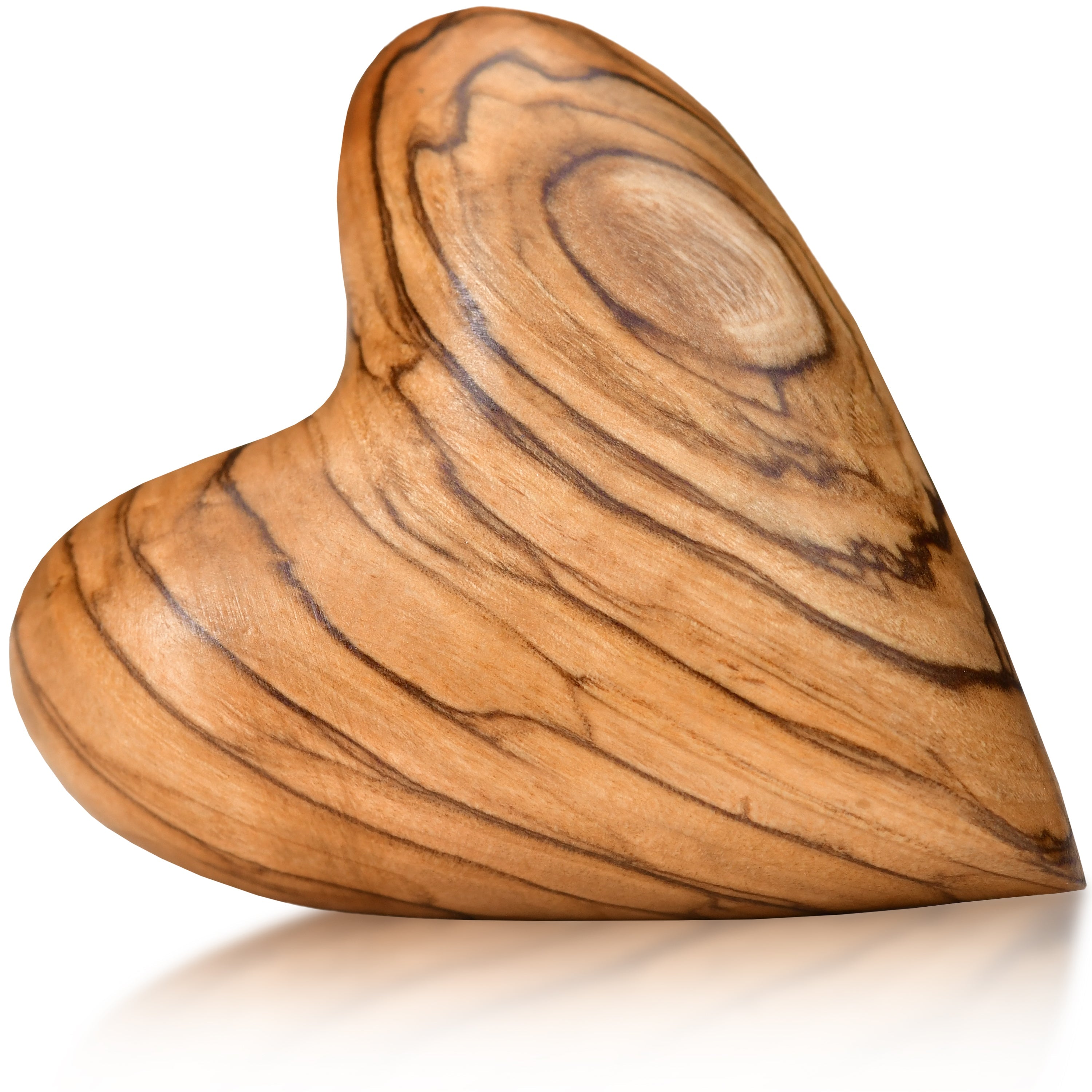 Heart-shaped gift, olive wood, palm stone, lucky charm