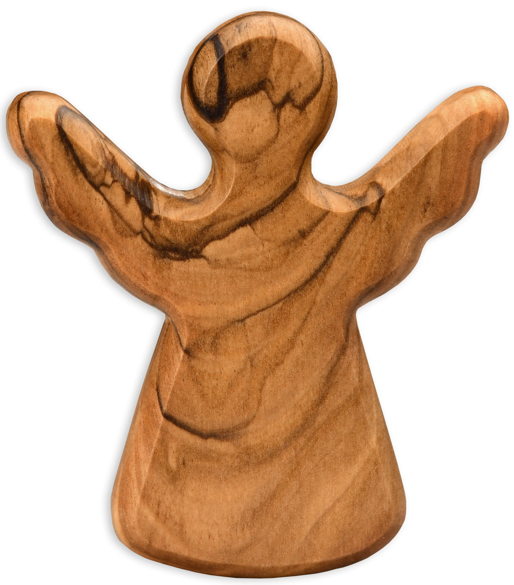 Guardian angel as a tactile object made of olive wood