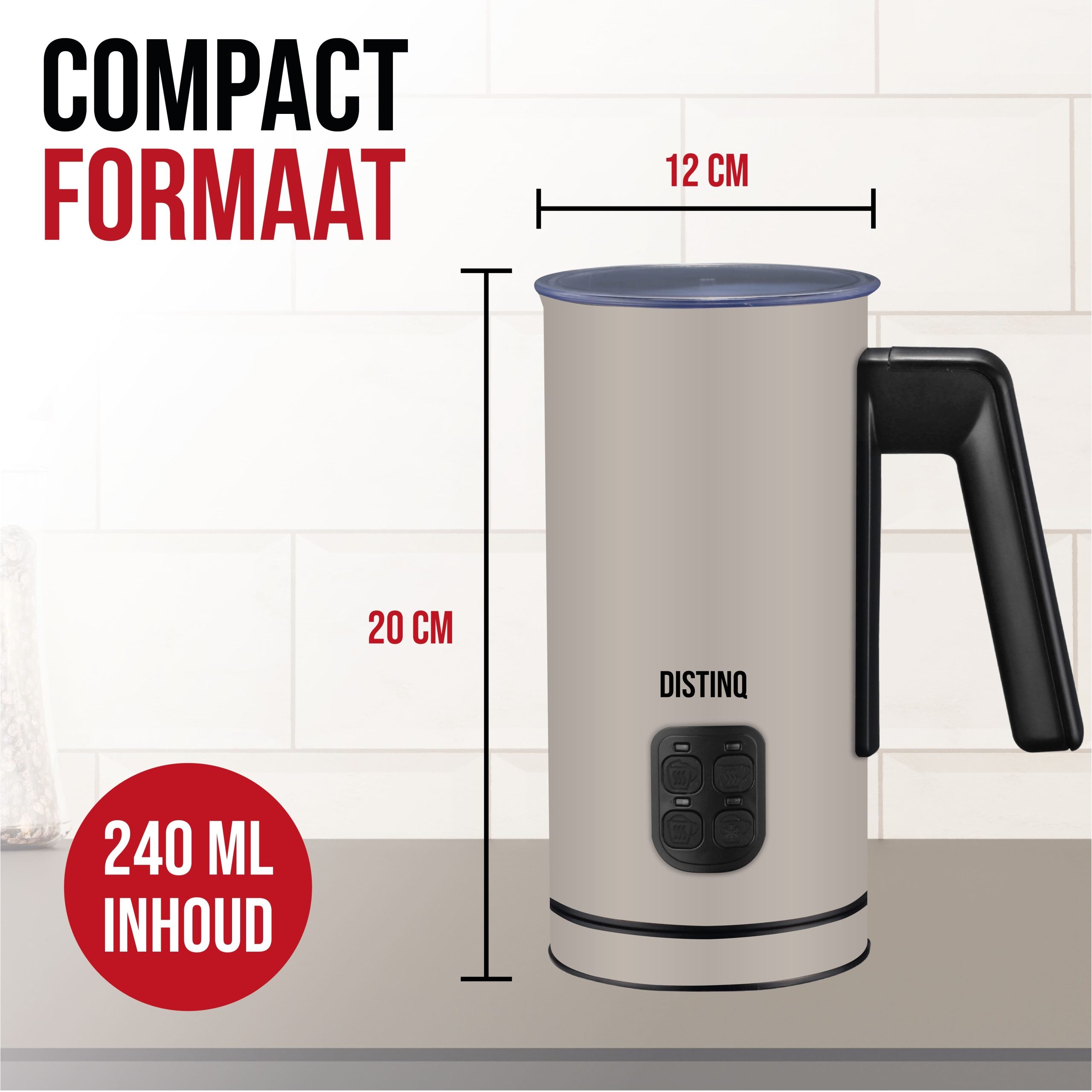 DistinQ Milk Frother Taupe - DQMF03TP