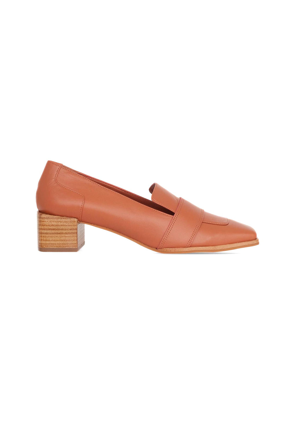 Brown Calf Leather Loafers Louro – Women’s 4cm Block Heel