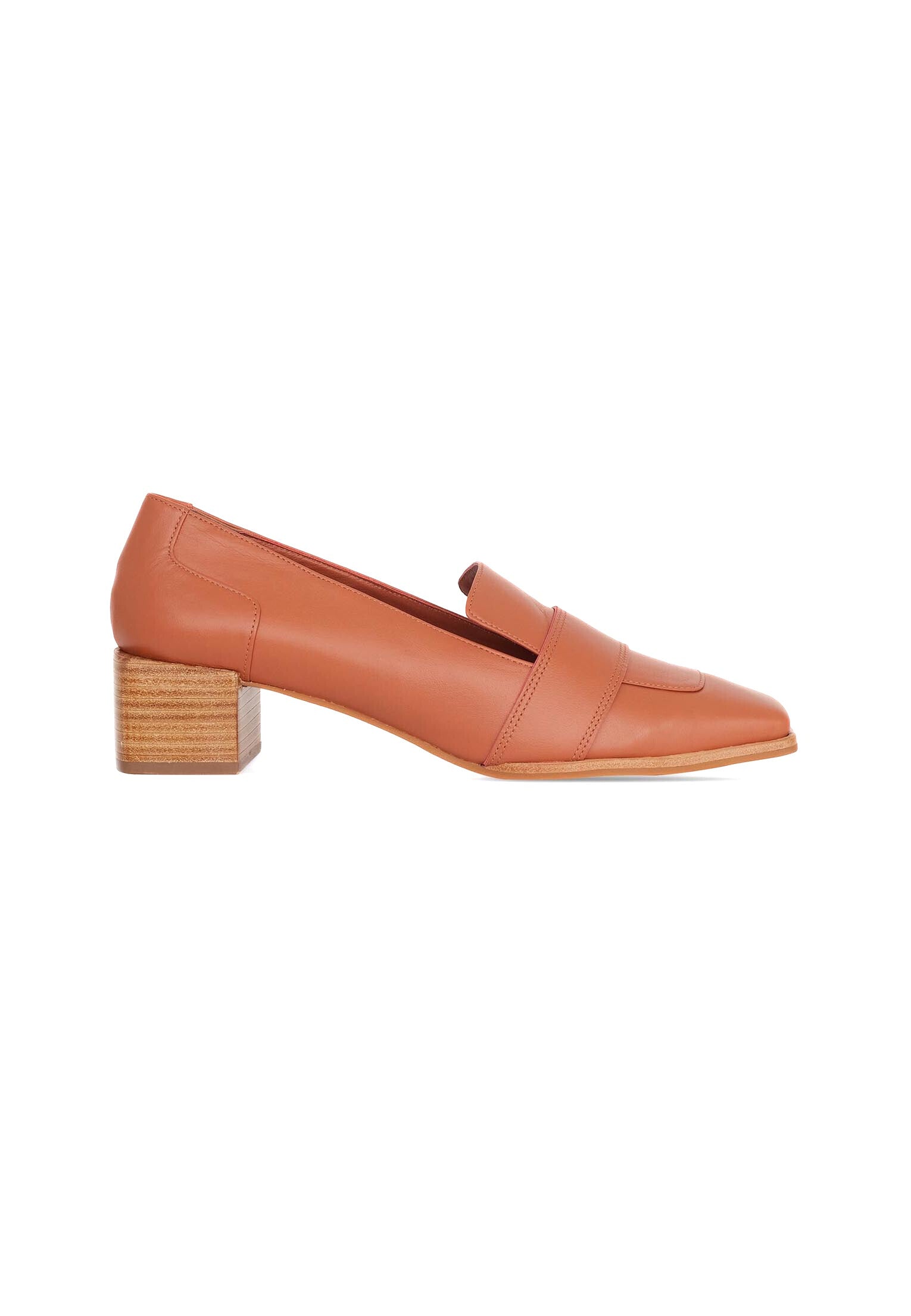 Brown Calf Leather Loafers Louro – Women’s 4cm Block Heel