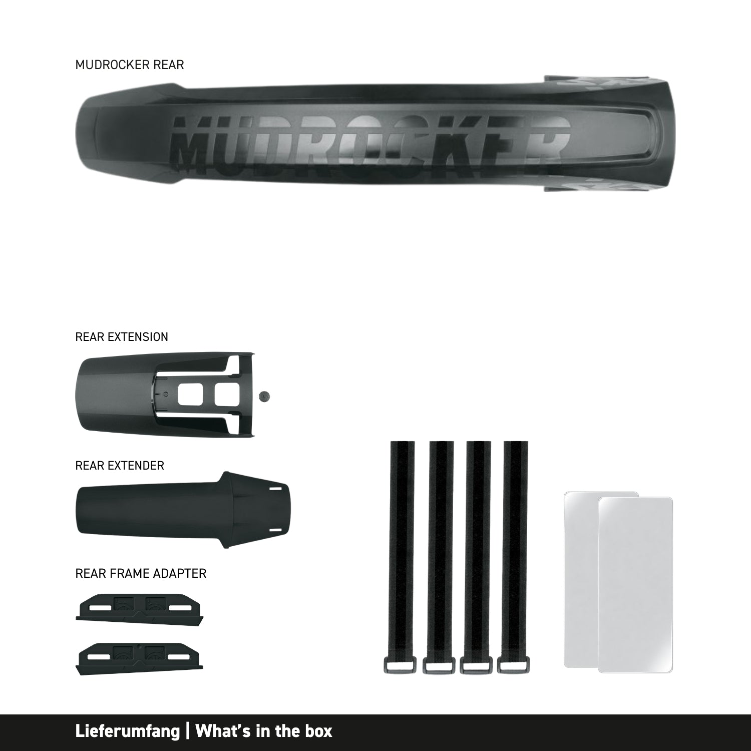 MUDROCKER REAR Hinterrad Schutzblech für Mountainbike