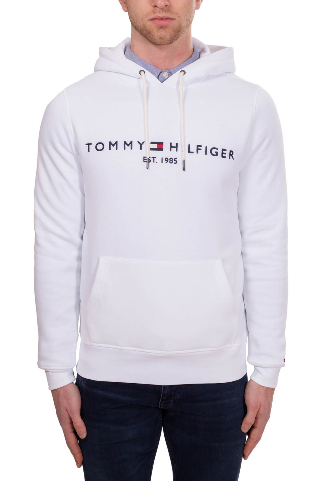 TOMMY HILFIGER - Felpa logo uomo con cappuccio-9