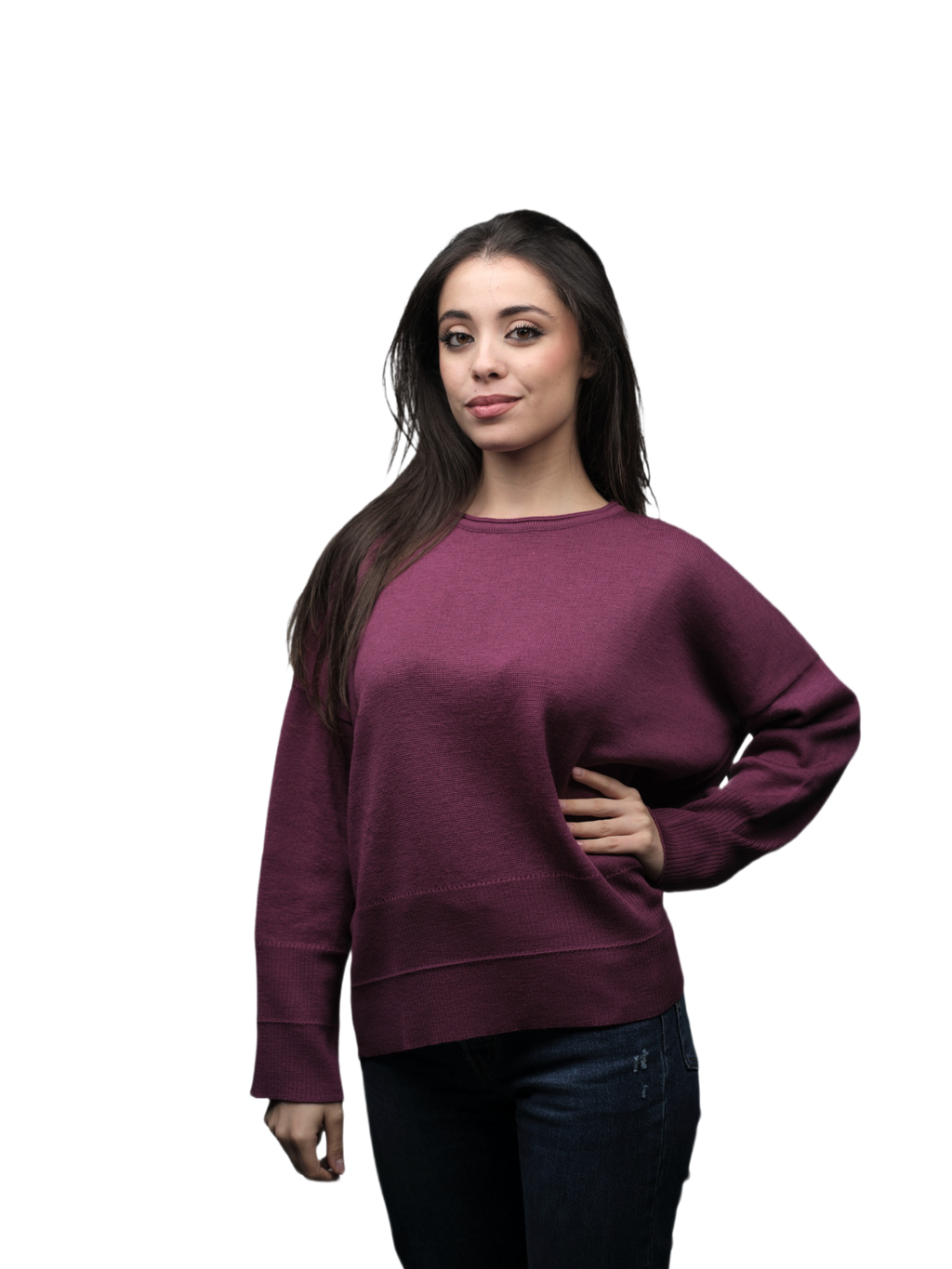 Maglia Donna Over Girocollo Lana Merino Extrafine