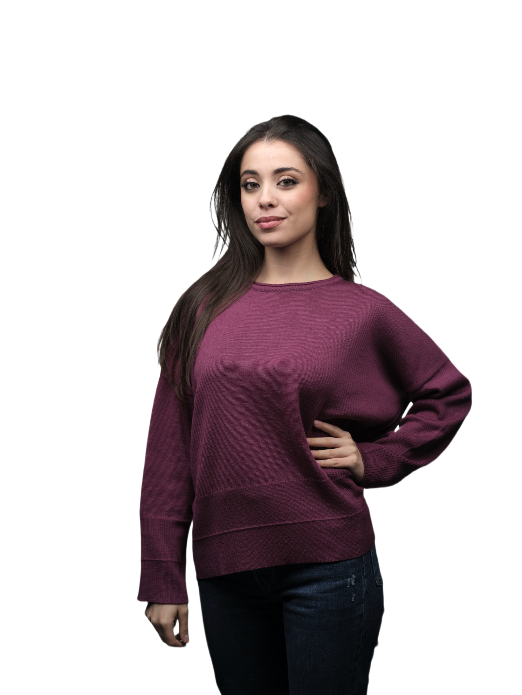 Maglia Donna Over Girocollo Lana Merino Extrafine
