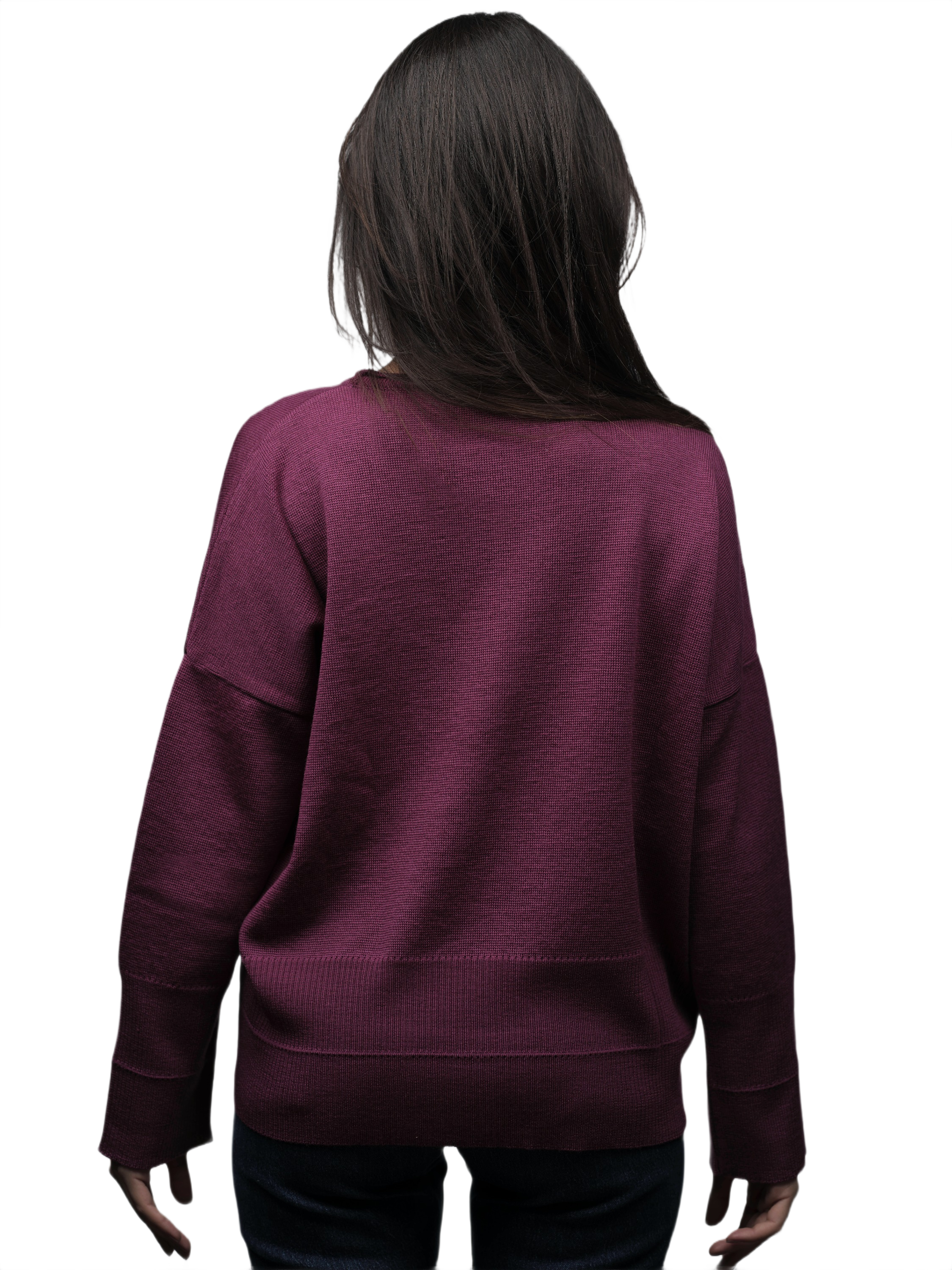 Maglia Donna Over Girocollo Lana Merino Extrafine