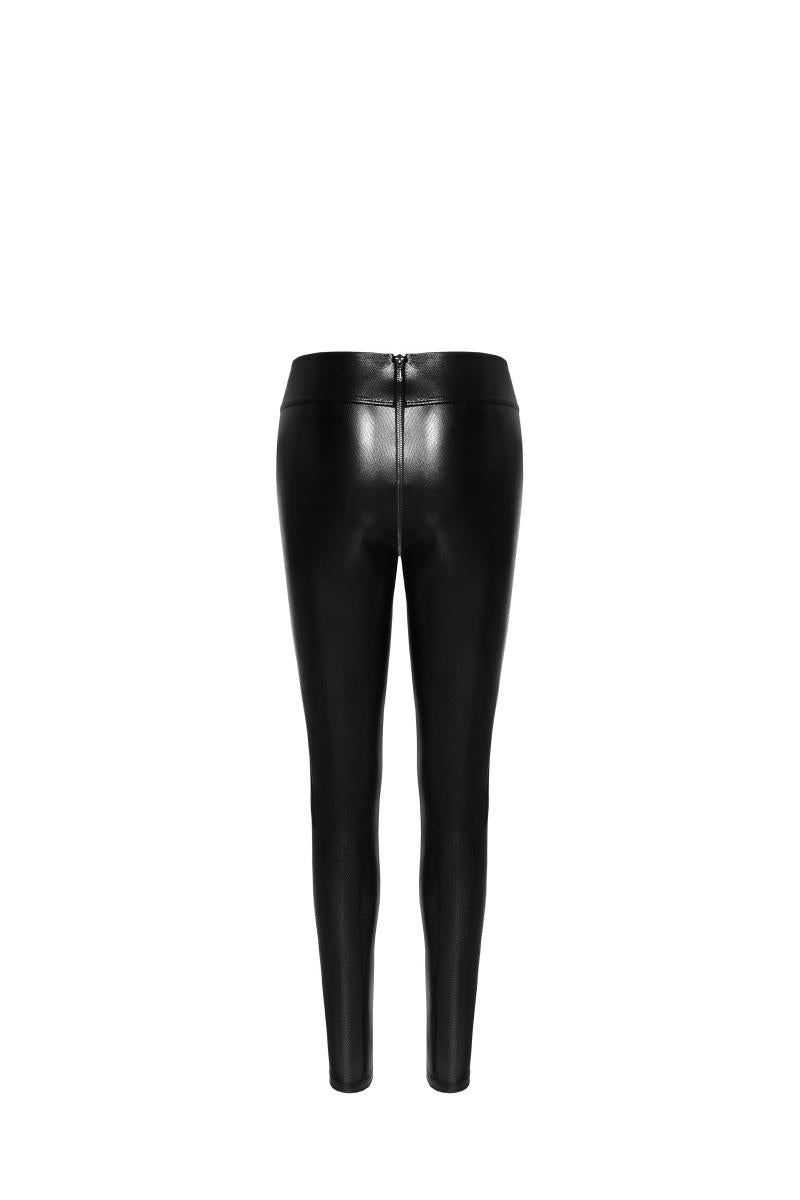 F274 Snake wet look leggings with zipper - 3XL