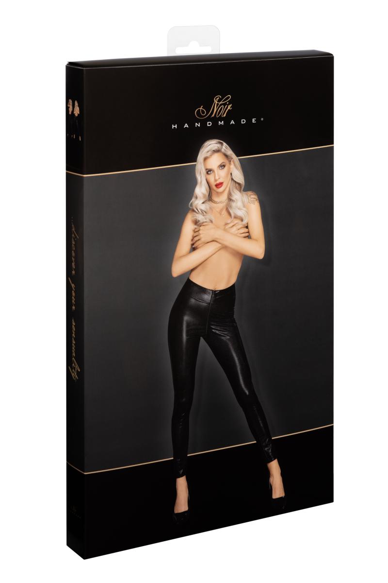 F274 Snake wet look leggings with zipper - 3XL