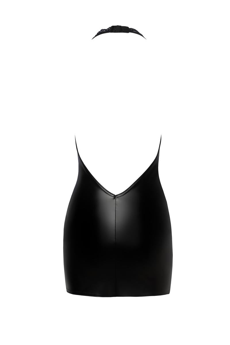 F283 Powerwetlook mini dress - 3XL