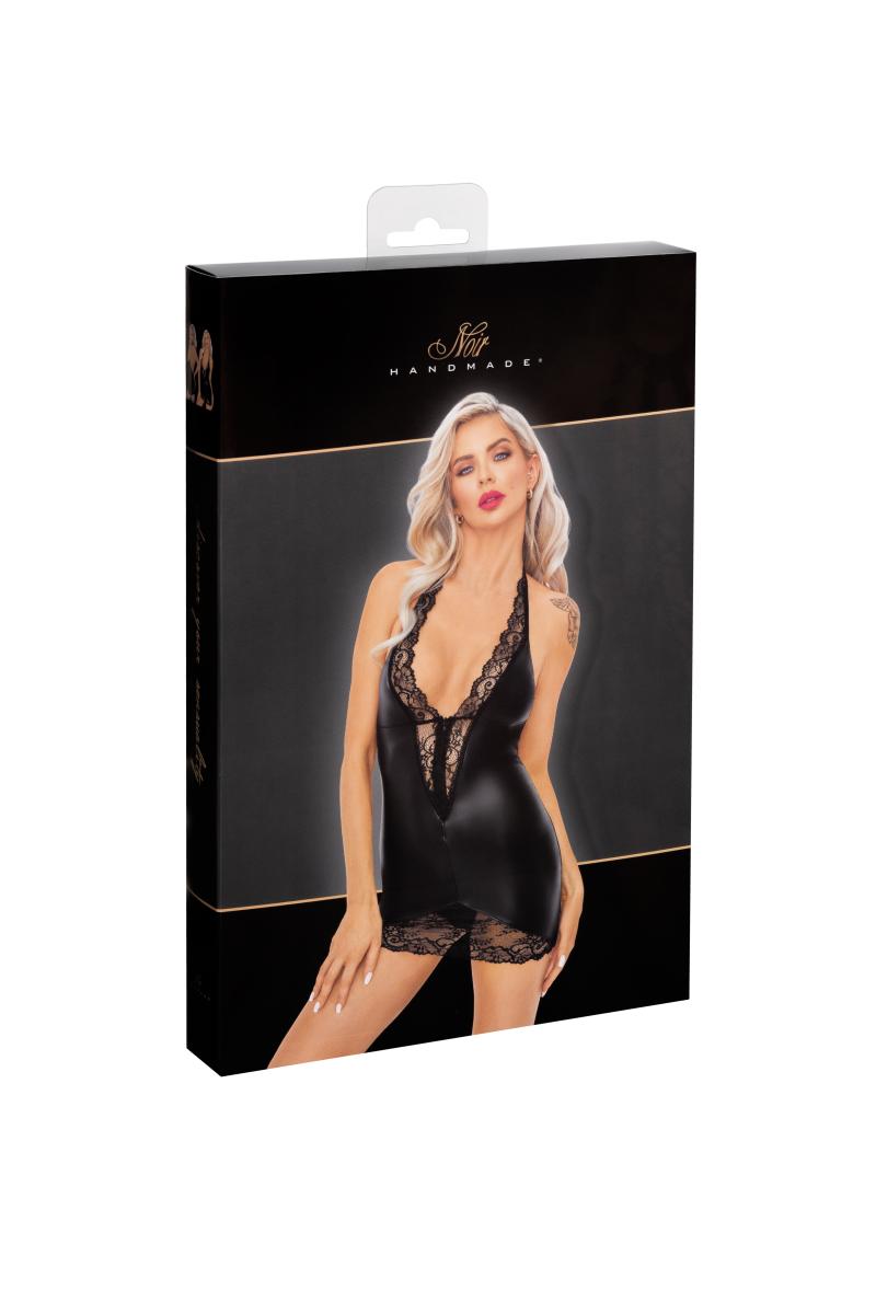 F283 Powerwetlook mini dress - 3XL