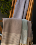 PHARAO Beach Towel, Turkish Hammam Towel, Spa & Sauna Towel - Anthracite  / Black