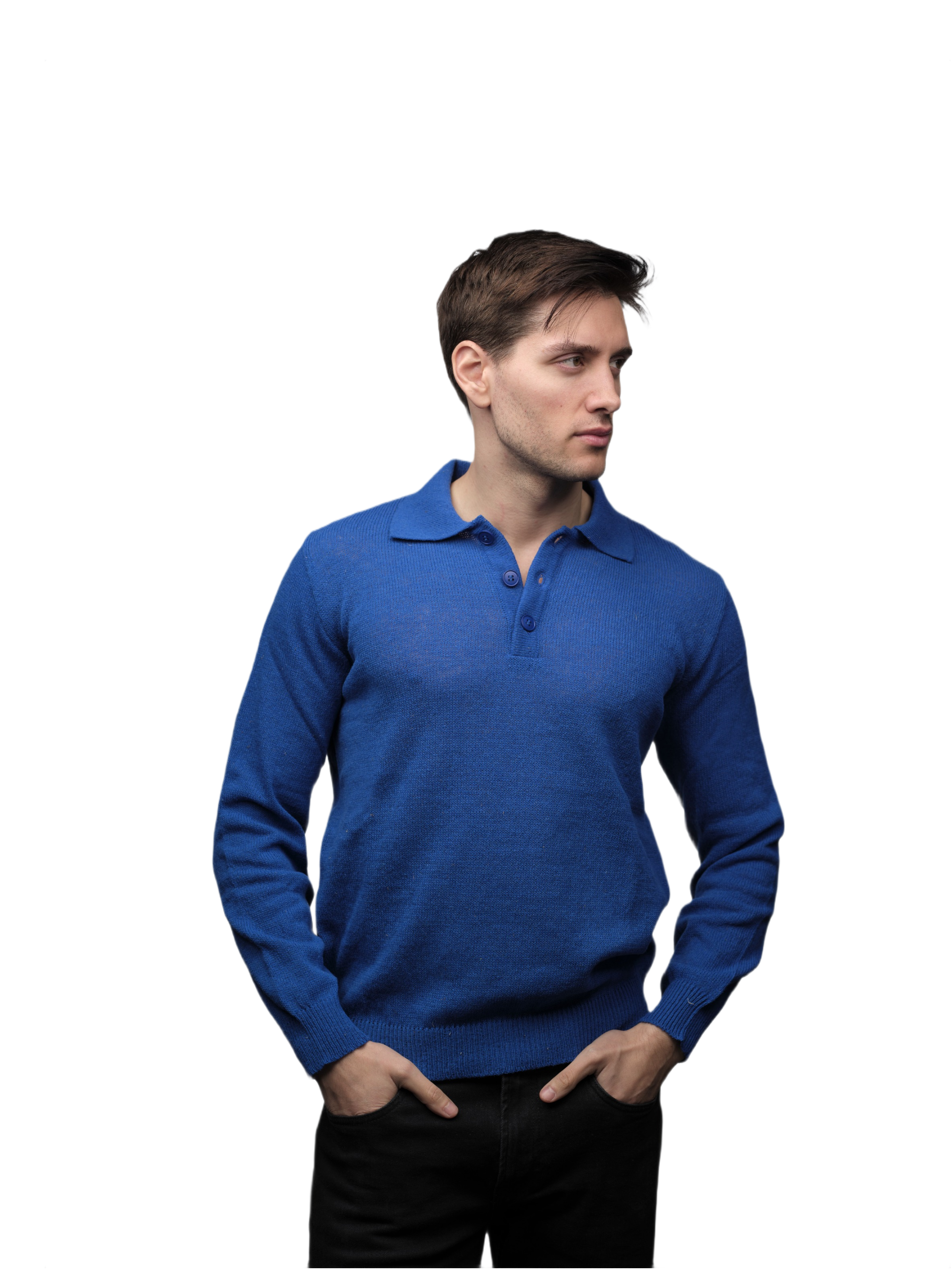 Polo Uomo Manica Lunga Lana Merino Filiera Corta